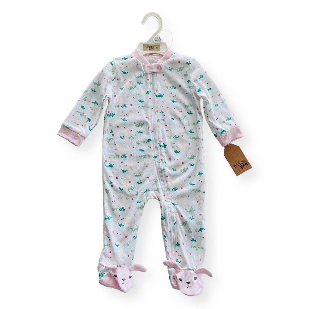 NEW Chick Pea Baby Footie Bunny Print Size 3-6 Months NWT